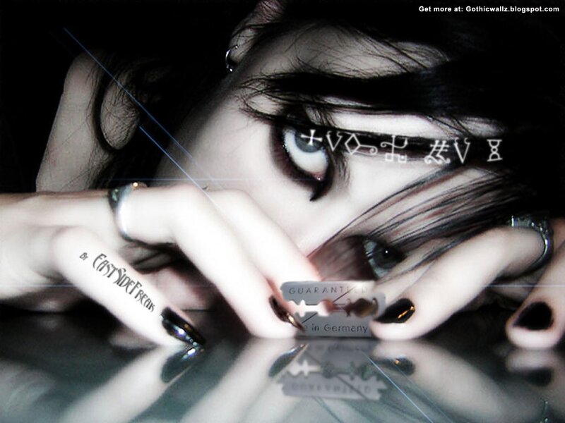 Woman with Razor Blade — Black