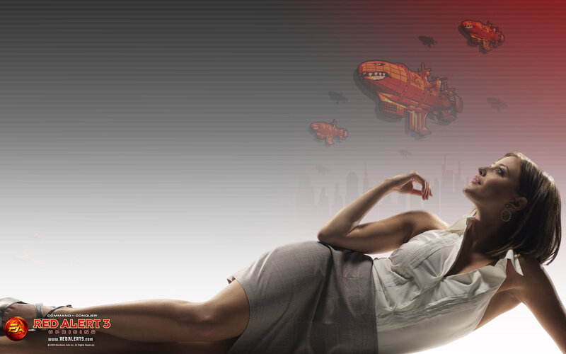 woman with red alert 3 artwork
