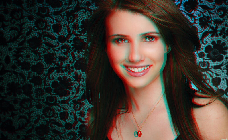 woman with red and blue filter