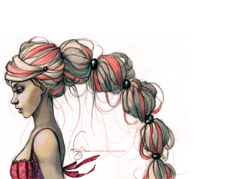 woman with red and gray hair
