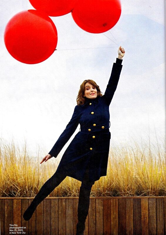 Woman with red balloons