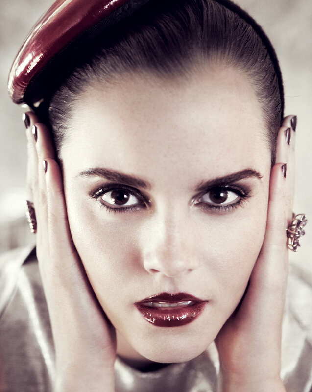 woman with red beret and makeup