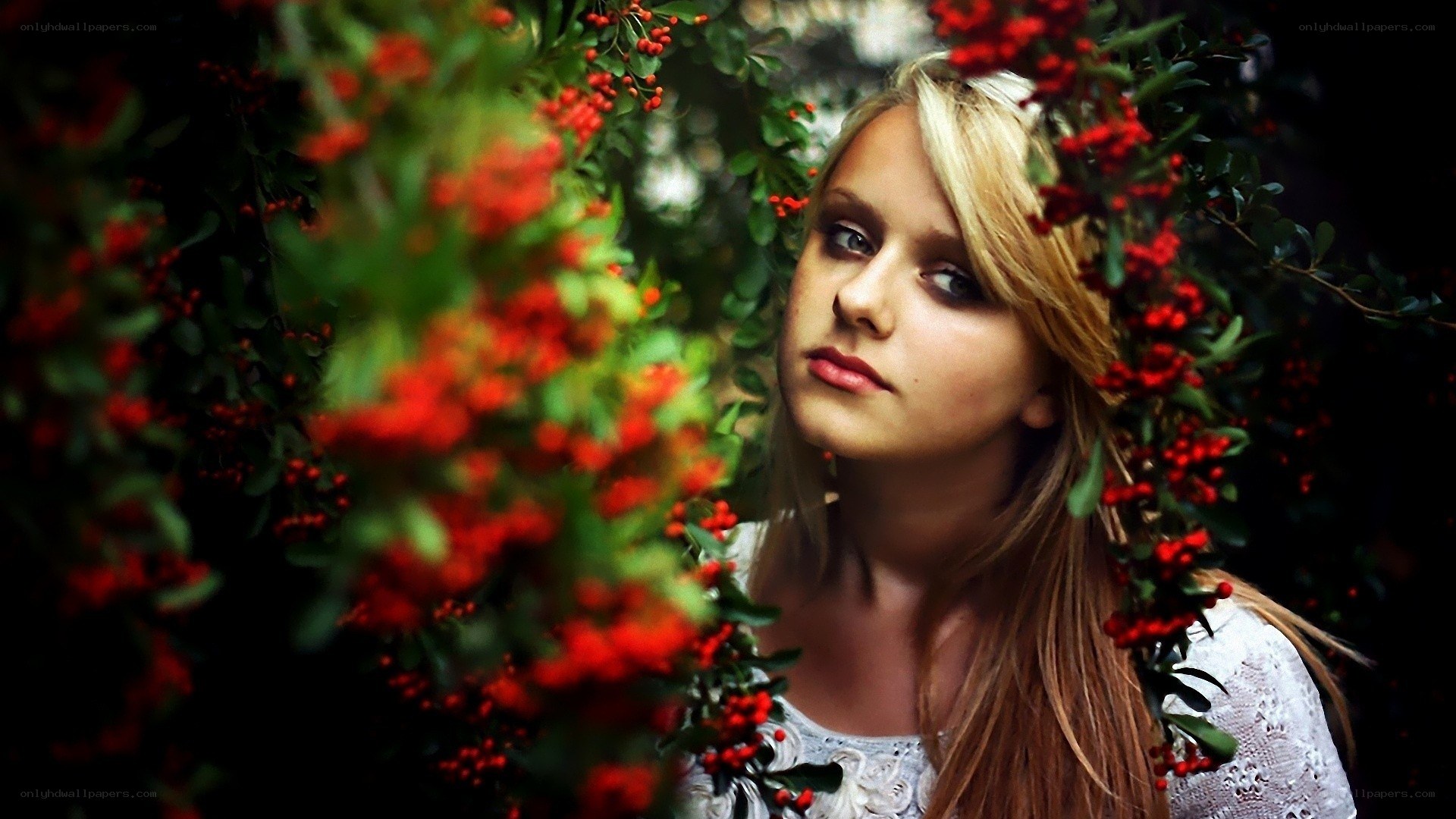 woman with red berries