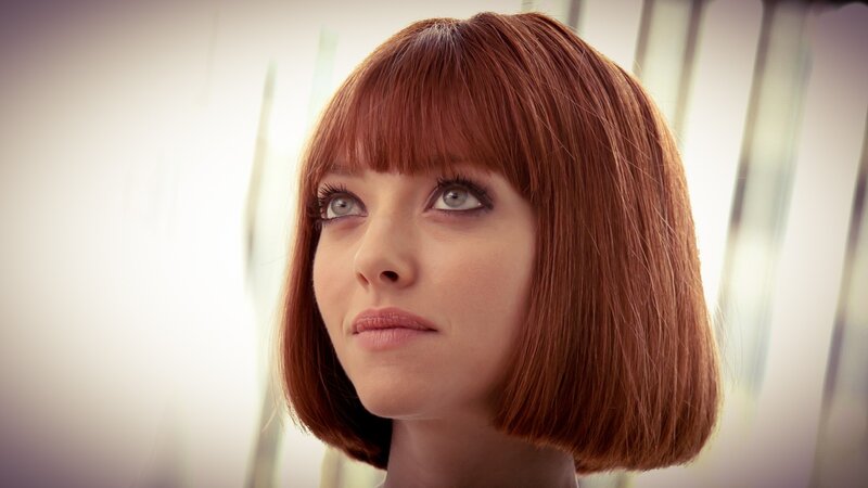 woman with red bob haircut