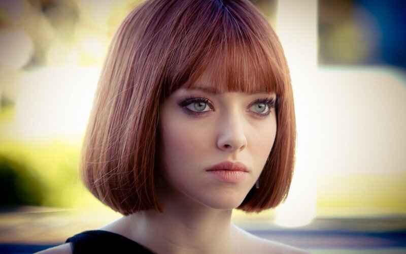 Woman with Red Bob Haircut — Serious, Photograph, Bangs