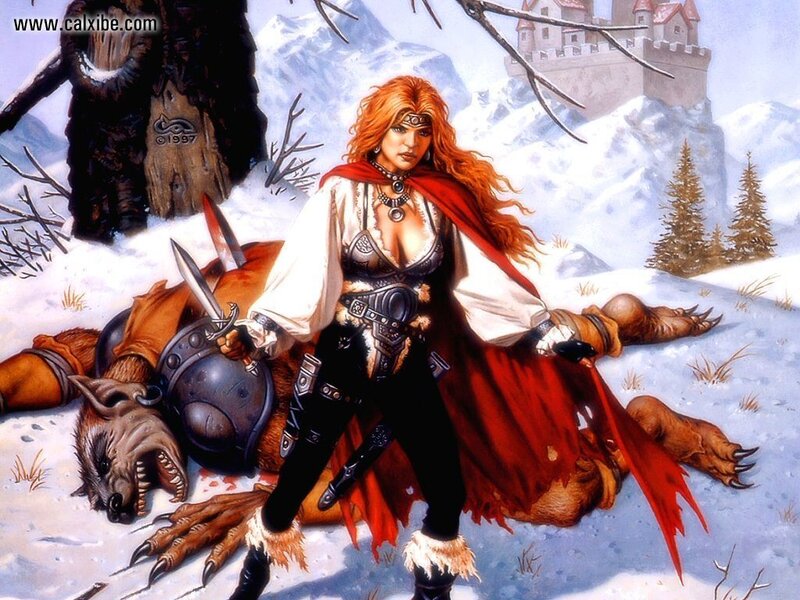 Woman with Red Cape — Dramatic