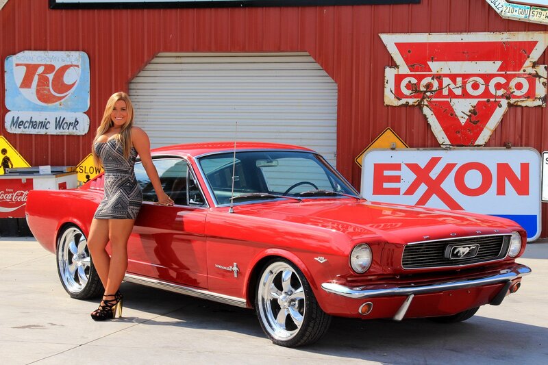 Woman with Red Car — Bright, Afternoon, Photograph