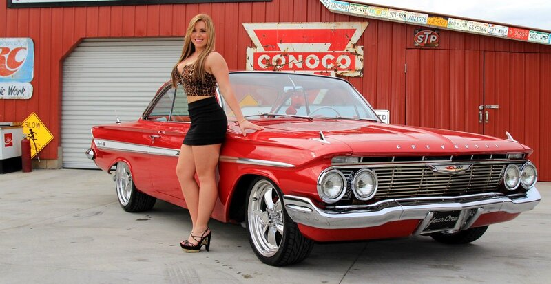 Woman with Red Car — Confident, Afternoon, Photograph, Building