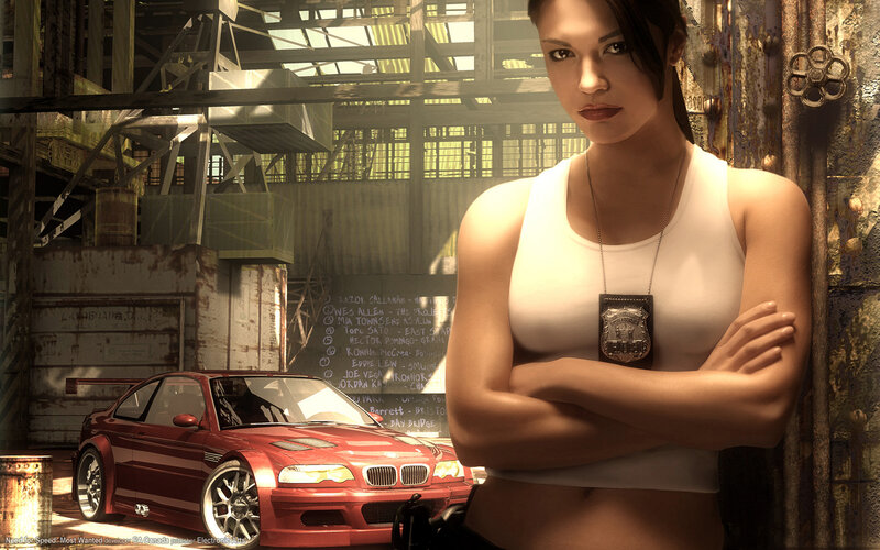 Woman with red car in warehouse