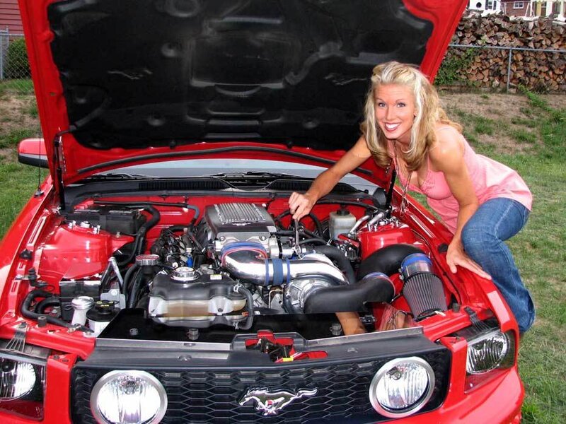 Woman with Red Car — Outdoor