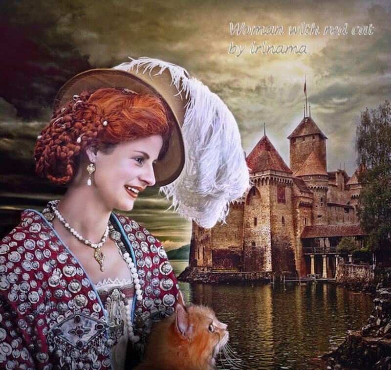 Woman with Red Cat