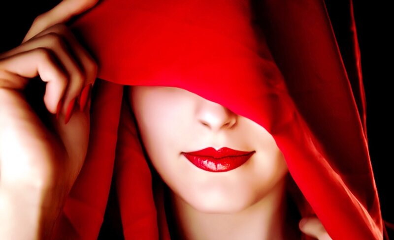 Woman with Red Cloth — Dramatic