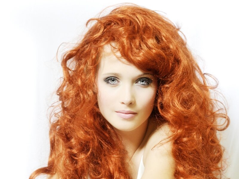 woman with red curly hair