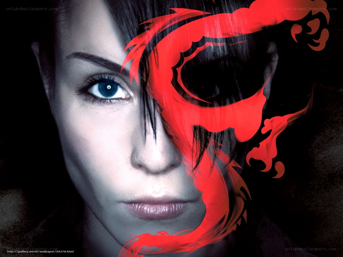 woman with red dragon design