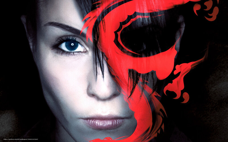 Woman with Red Dragon — Dramatic, Digital Art, Eye