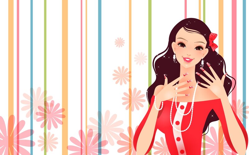 Woman with Red Dress — Cheerful