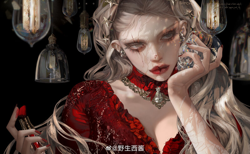 Woman with Red Dress — Dramatic, Night