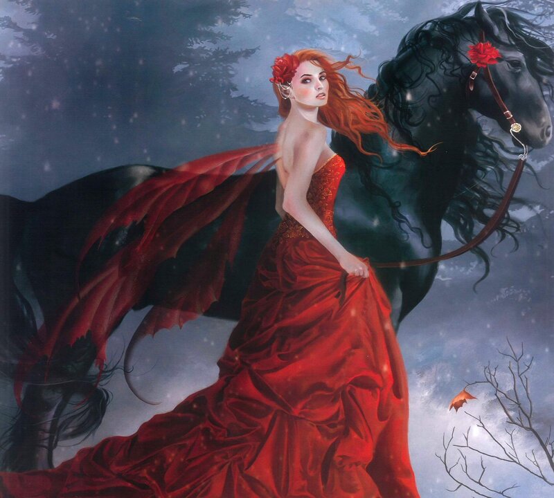Woman with Red Dress — Dramatic