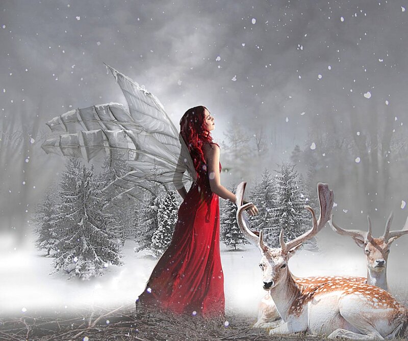 Woman with Red Dress — Serene