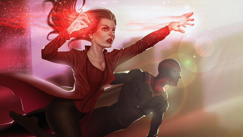 Woman with Red Energy — Dramatic, Digital Art