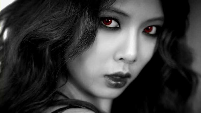 woman with red eyes