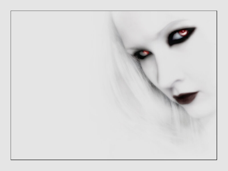 woman with red eyes