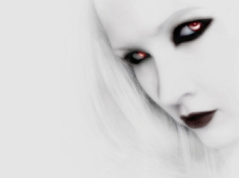 woman with red eyes