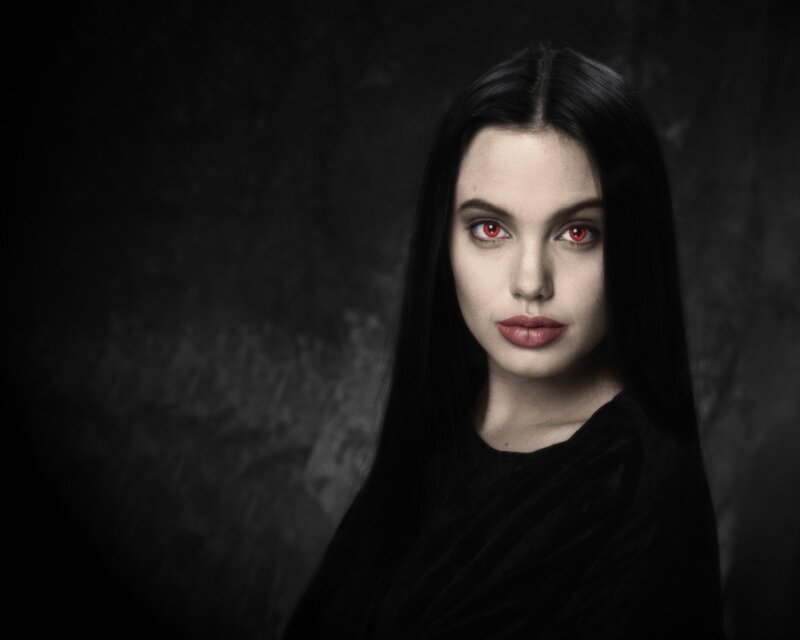 woman with red eyes