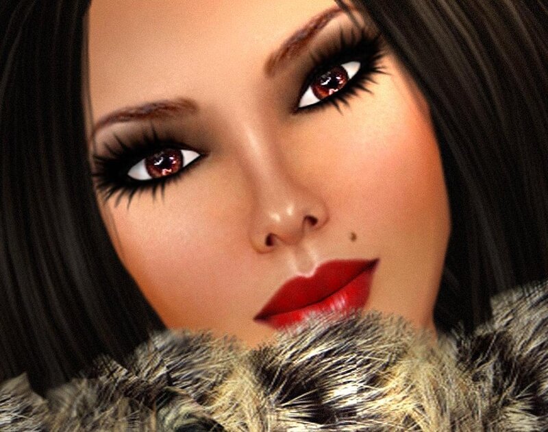 woman with red eyes and makeup