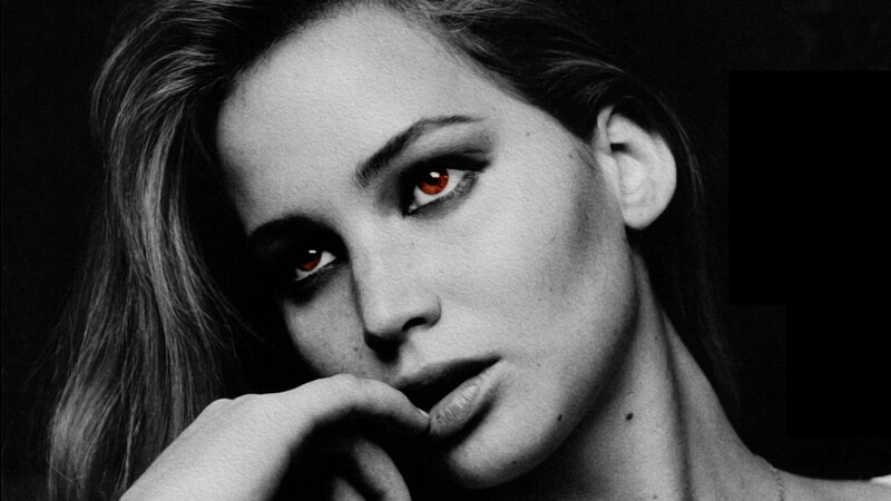 Woman with Red Eyes — Black, Dramatic, Photograph, Hand