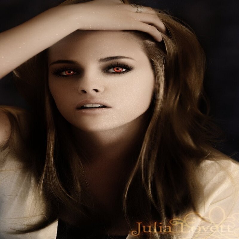 Woman with Red Eyes — Brown, Dramatic, Digital Art