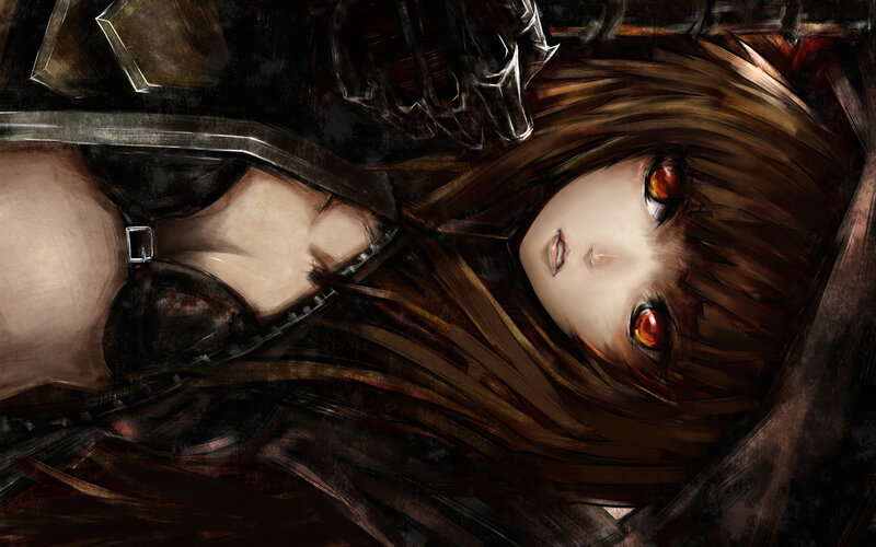 Woman with Red Eyes — Brown, Dramatic