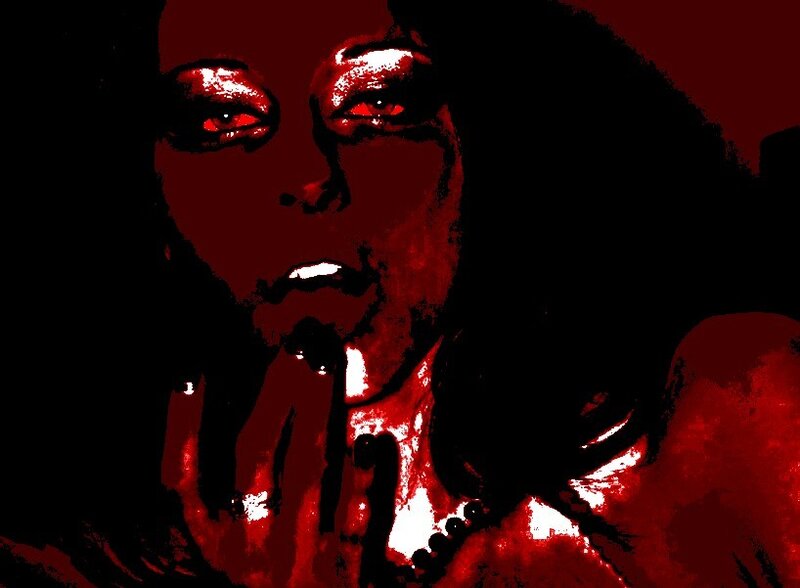 Woman with Red Eyes — Dramatic