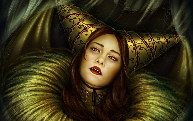 Woman with Red Eyes — Gold