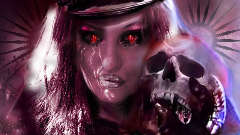 Woman with Red Eyes — Purple