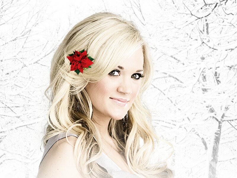 Woman with Red Flower — White, Festive