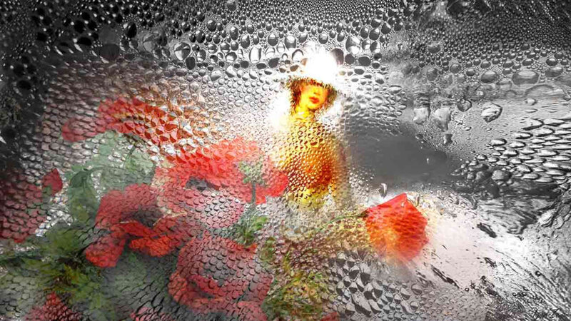 Woman with Red Flowers — Dreamy
