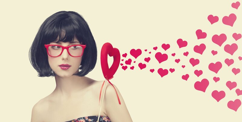 Woman with Red Glasses — Playful