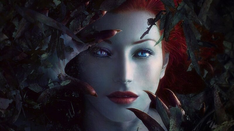 woman with red hair and blue eyes