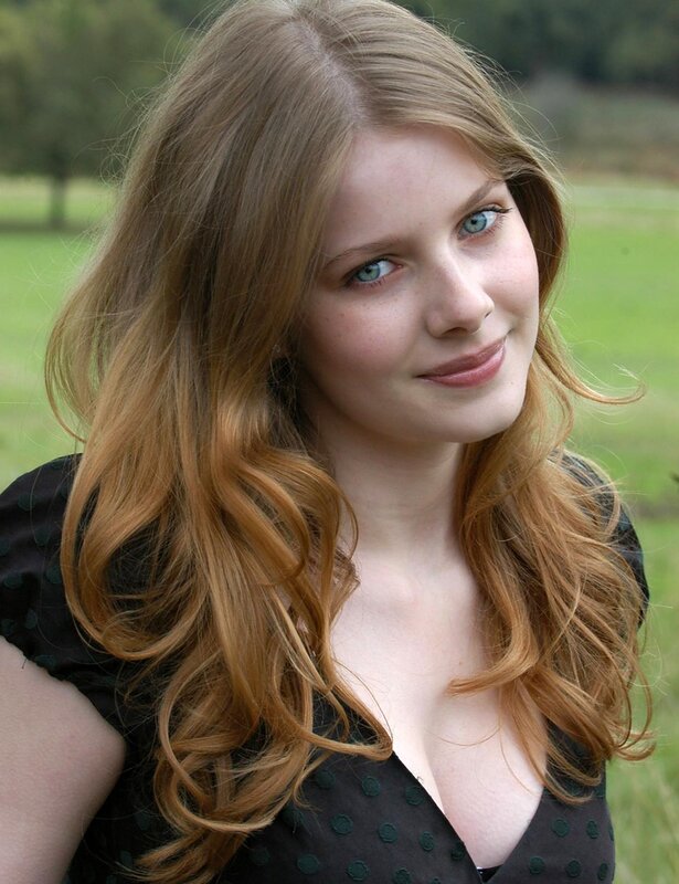 woman with red hair and blue eyes