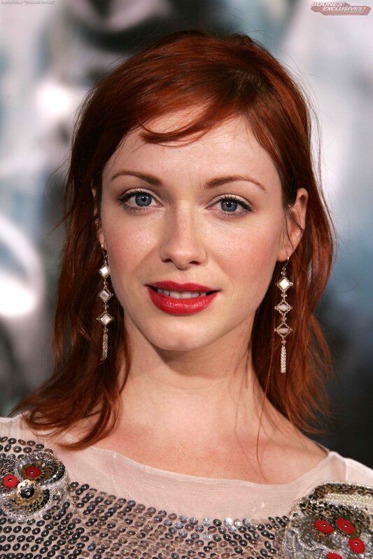 woman with red hair and blue eyes