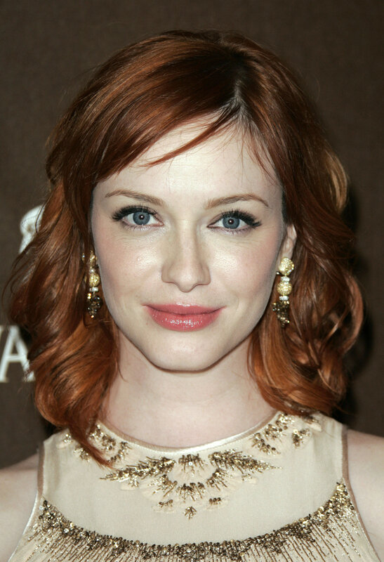 woman with red hair and blue eyes