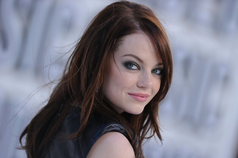 woman with red hair and blue eyes