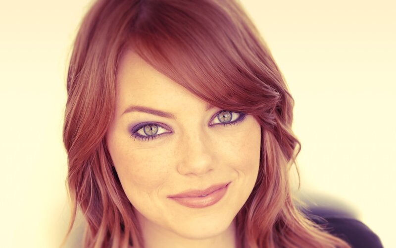 woman with red hair and blue eyes