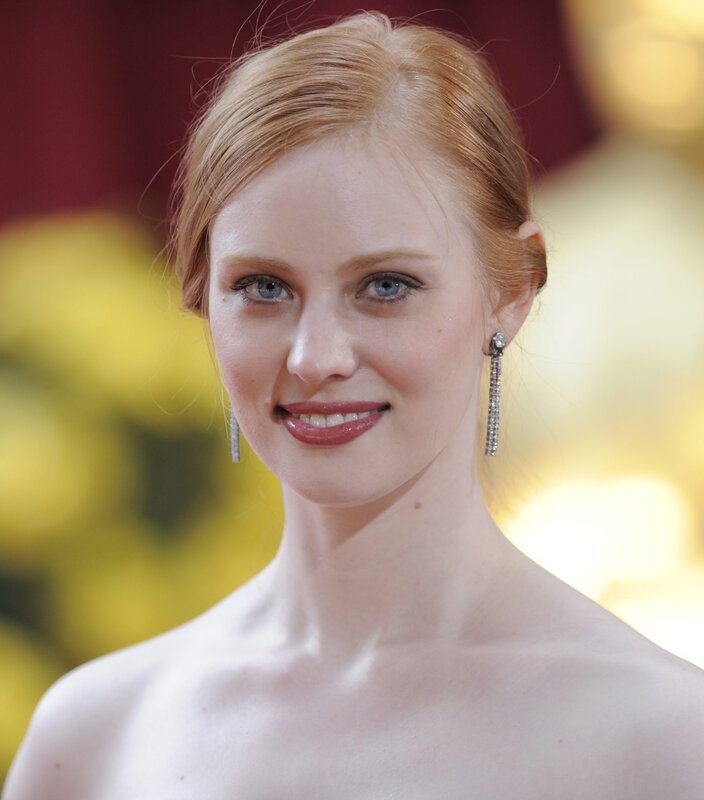 woman with red hair and blue eyes