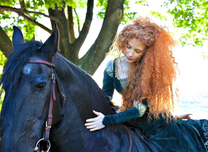 Woman with Red Hair and Horse — Serene, Afternoon, Photograph