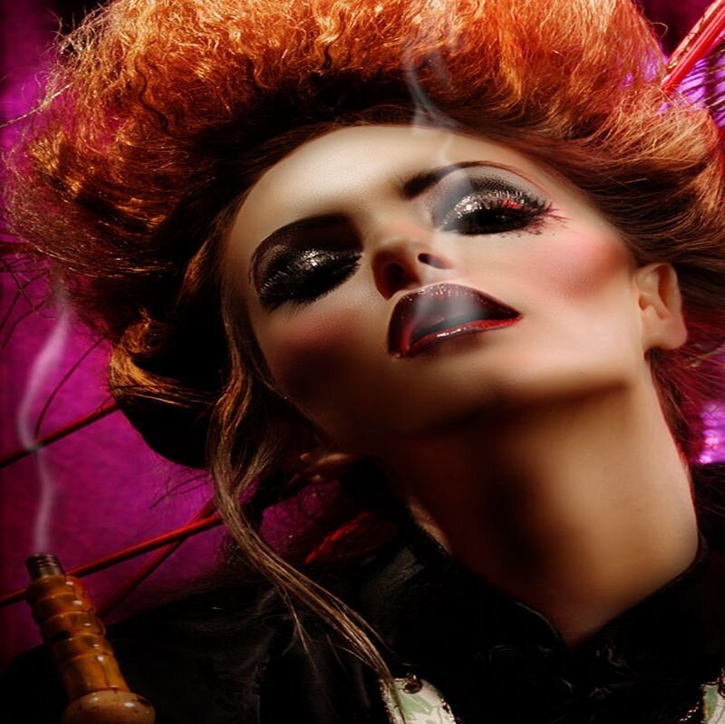 Woman with Red Hair and Makeup — Dramatic