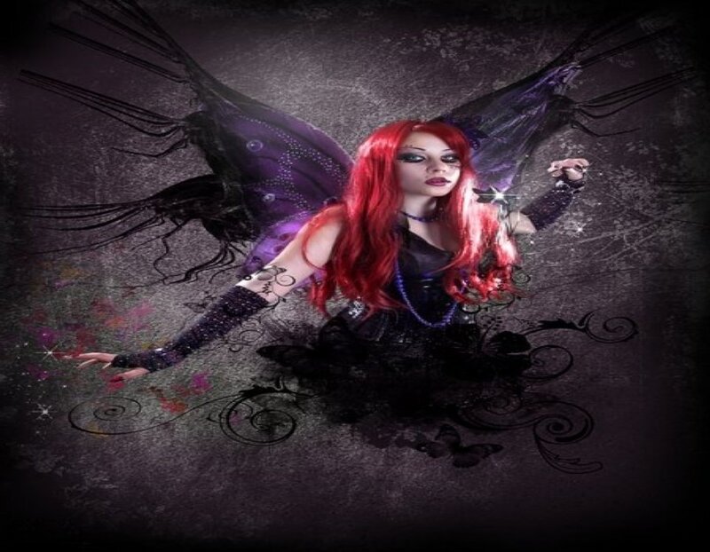 Woman with Red Hair and Wings — Dramatic