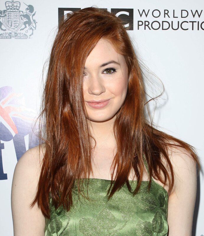 woman with red hair at event