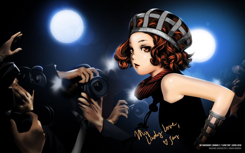 Woman with Red Hair — Black, Dramatic, Night, Digital Art, Cameras